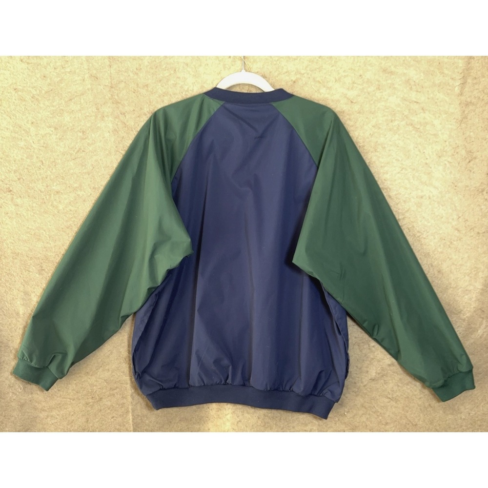 Vintage Bugle Boy Windbreaker Pullover Mens Sz M Blue Crest Logo Pockets 90s - Picture 2 of 8